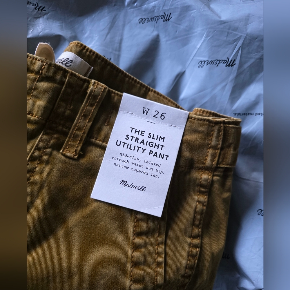 NWT Madewell The Slim Straight Utility Pant in Garment Dyed - Picture 5 of 10
